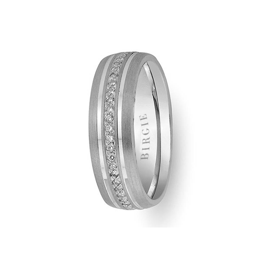 Horizon Design White Gold Wedding Band w/ Diamonds