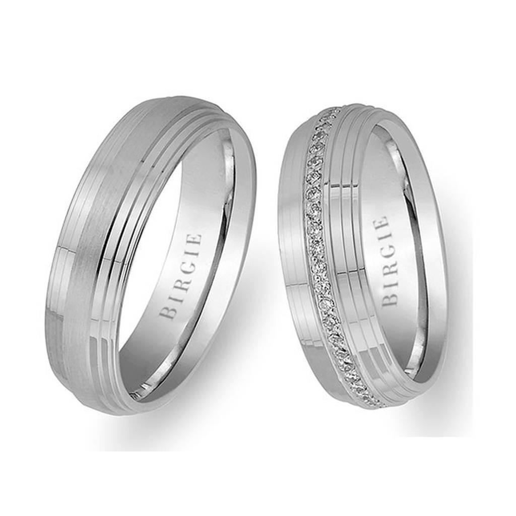 Epsilon Design White Gold Wedding Band w/ Diamonds