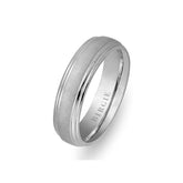 Sanded White Gold Wedding Band