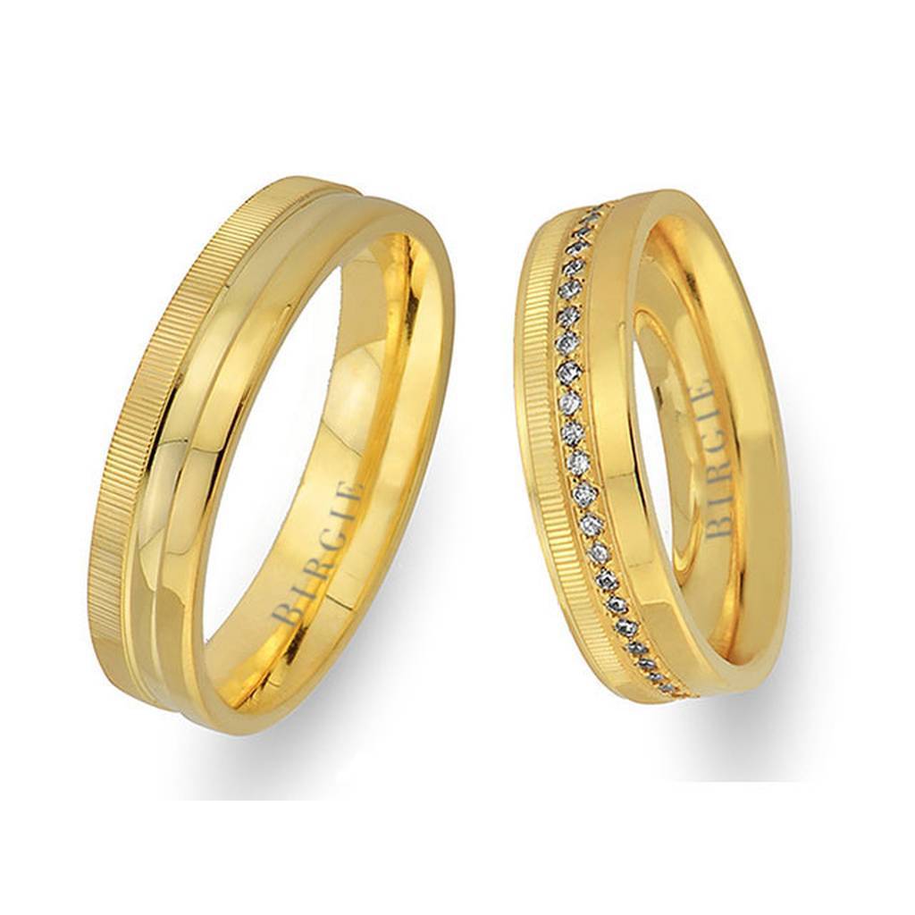 Yellow Gold Nodular Wedding Band w/ Diamonds - Birgie Diamant | Fine Jewellery - Diamant & Edelstein Schmuck