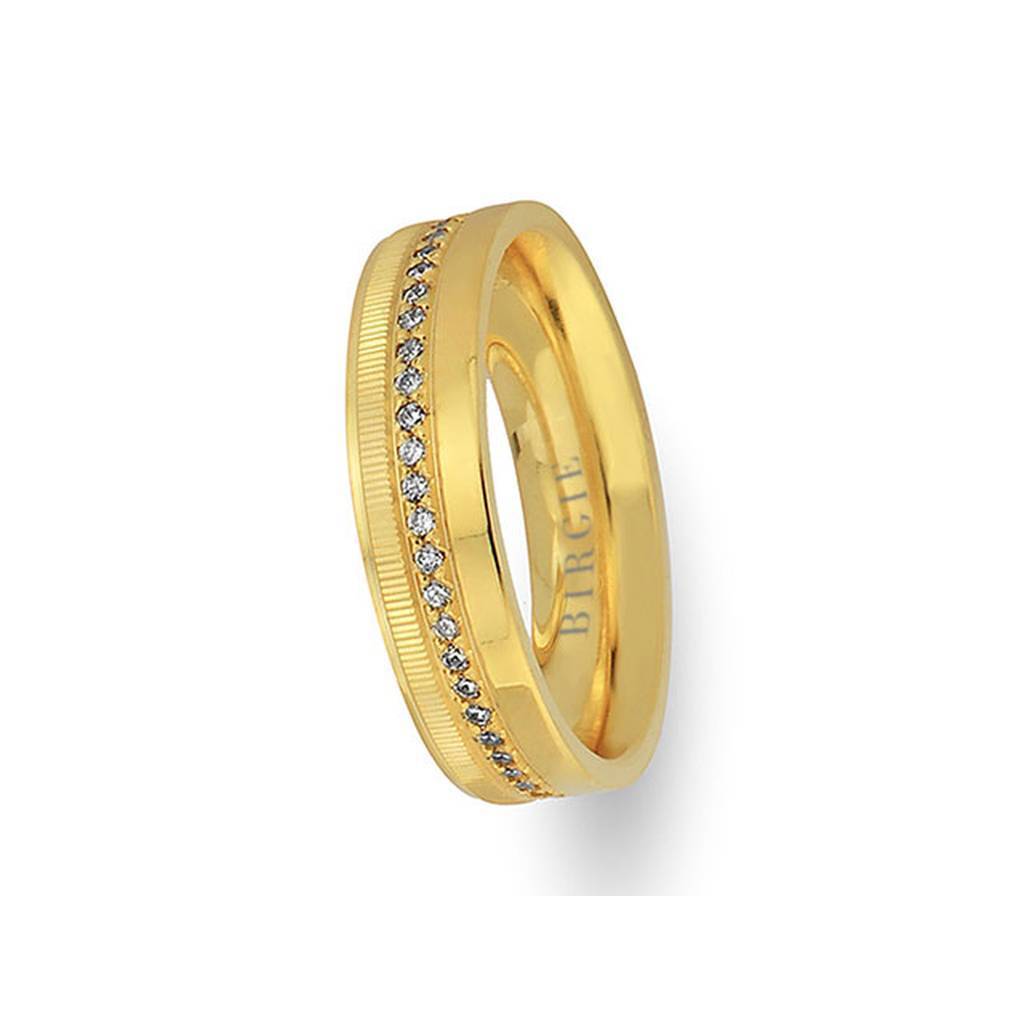 Yellow Gold Nodular Wedding Band w/ Diamonds - Birgie Diamant | Fine Jewellery - Diamant & Edelstein Schmuck