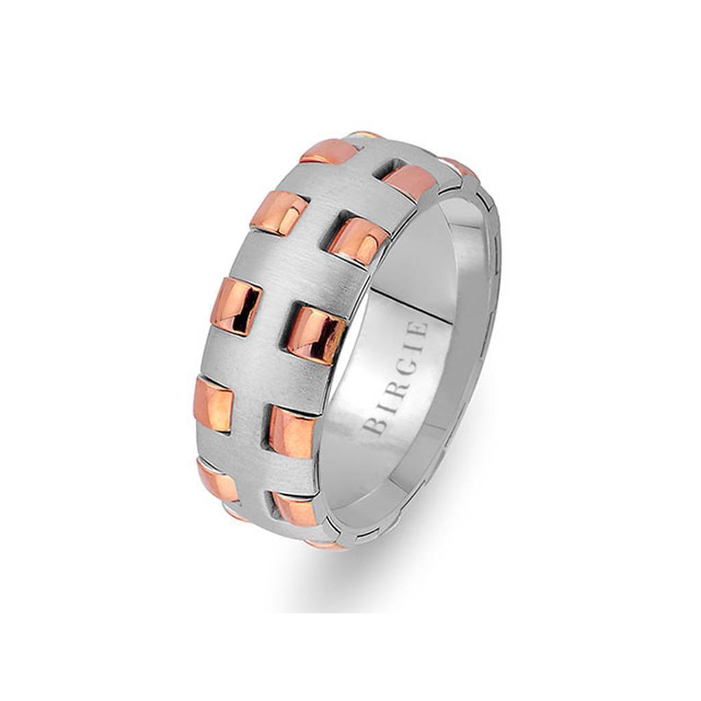 Argento Design White and Rose Gold Wedding Band