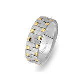 Yellow and Sanded White Gold Belvedere Wedding Band - Birgie Diamant | Fine Jewellery - Diamant & Edelstein Schmuck