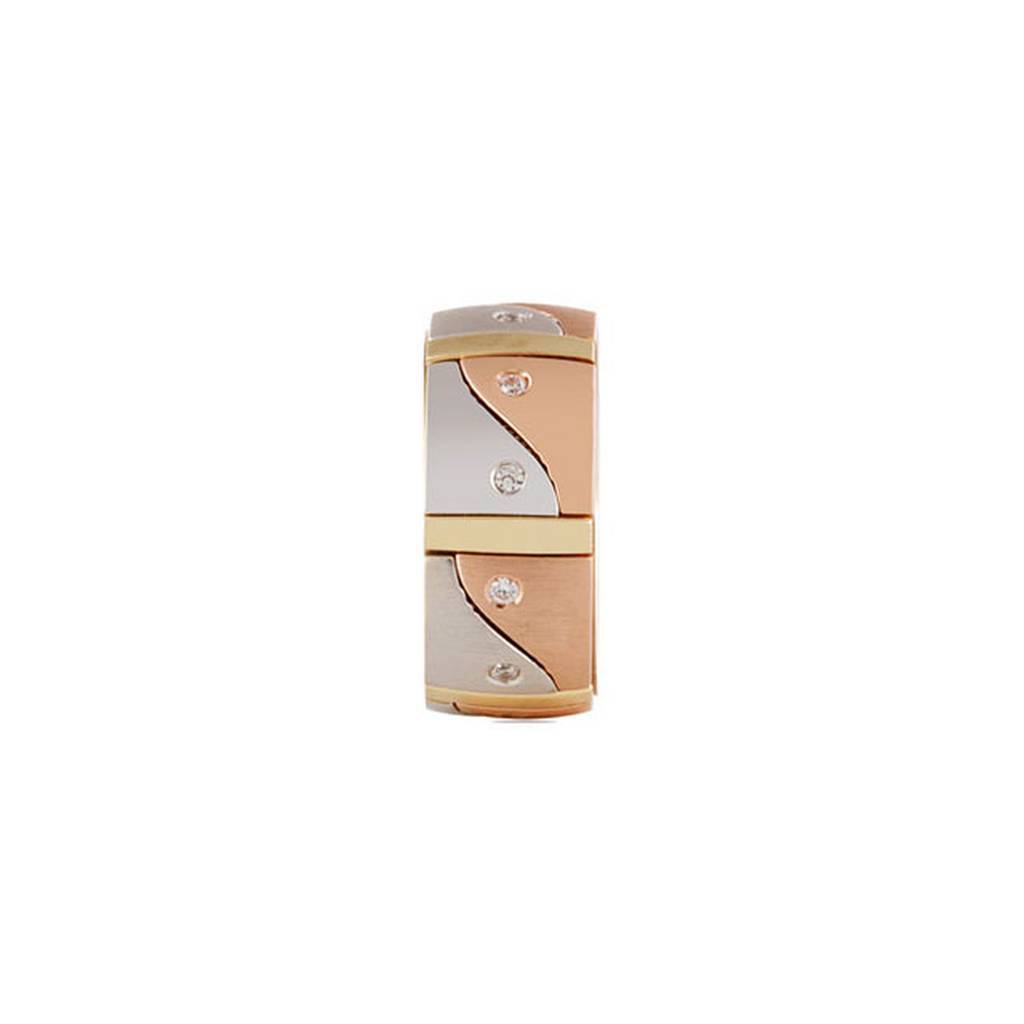 White, Rose and Yellow Gold Harp Wedding Band w/ Diamonds - Birgie Diamant | Fine Jewellery - Diamant & Edelstein Schmuck