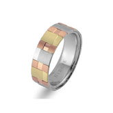 Rose, White and Yellow Gold Broadway Wedding Band