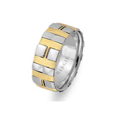 White and Yellow Gold Cavalry Wedding Band