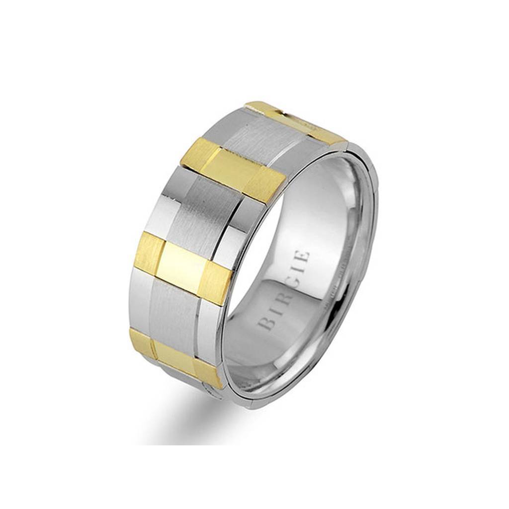 White and Yellow Gold Moonlight Wedding Band