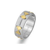 White and Yellow Gold Ribbon Wedding Band