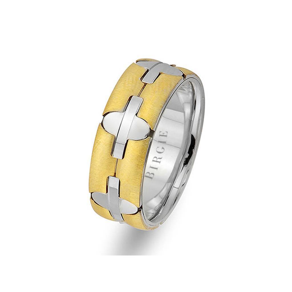 White and Yellow Gold Pandora Wedding Band