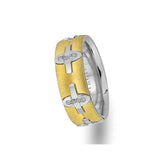 White and Yellow Gold Pandora Wedding Band w/ Diamonds