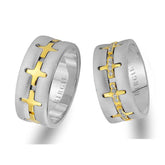 White and Yellow Gold Pandora Wedding Band w/ Diamonds