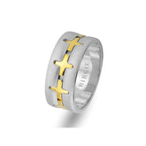 White and Yellow Gold Pandora Wedding Band