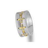 White and Yellow Gold Pandora Wedding Band w/ Diamonds