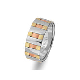 Rose, White and Yellow Gold New York Wedding Band