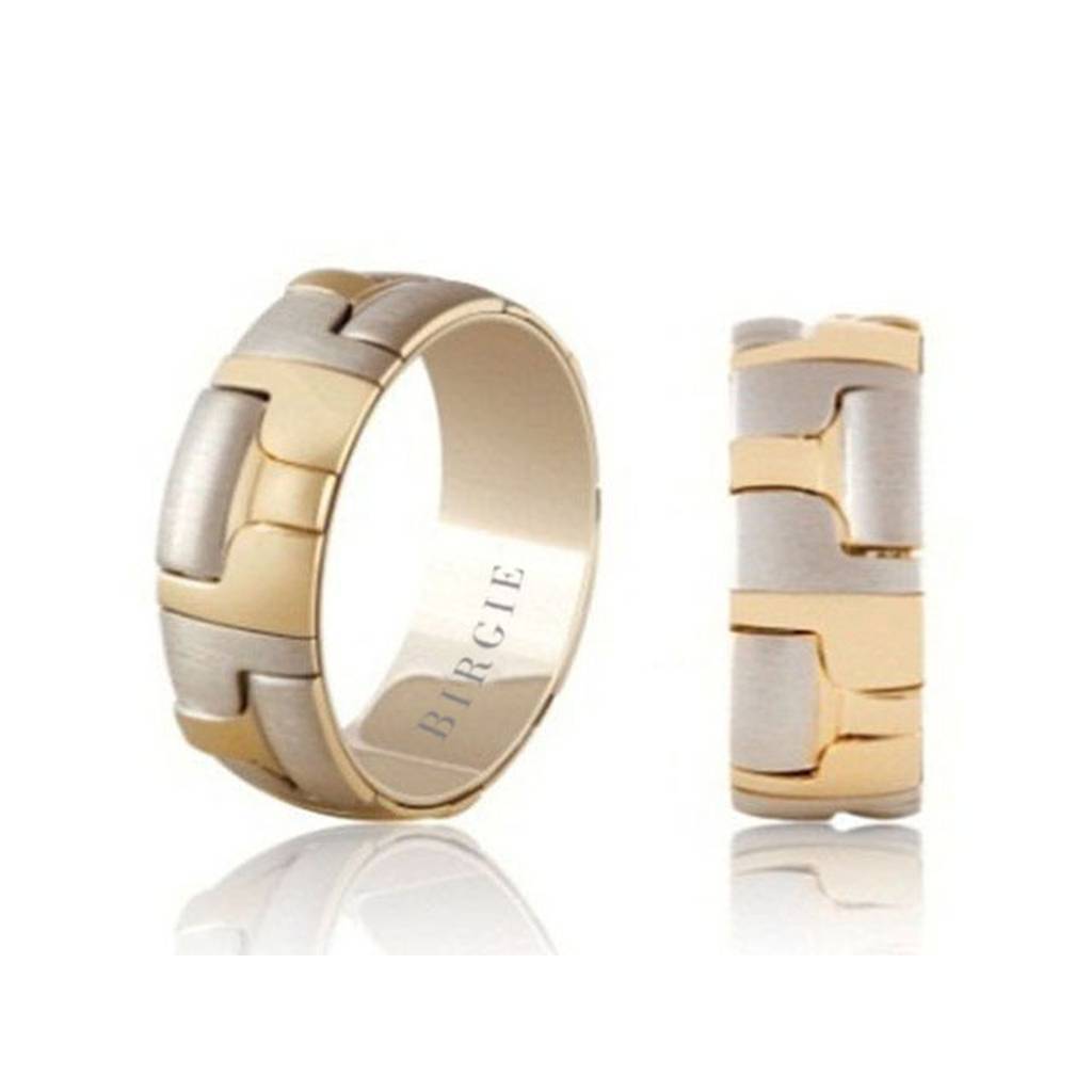 White and Yellow Gold Light Wall Wedding Band