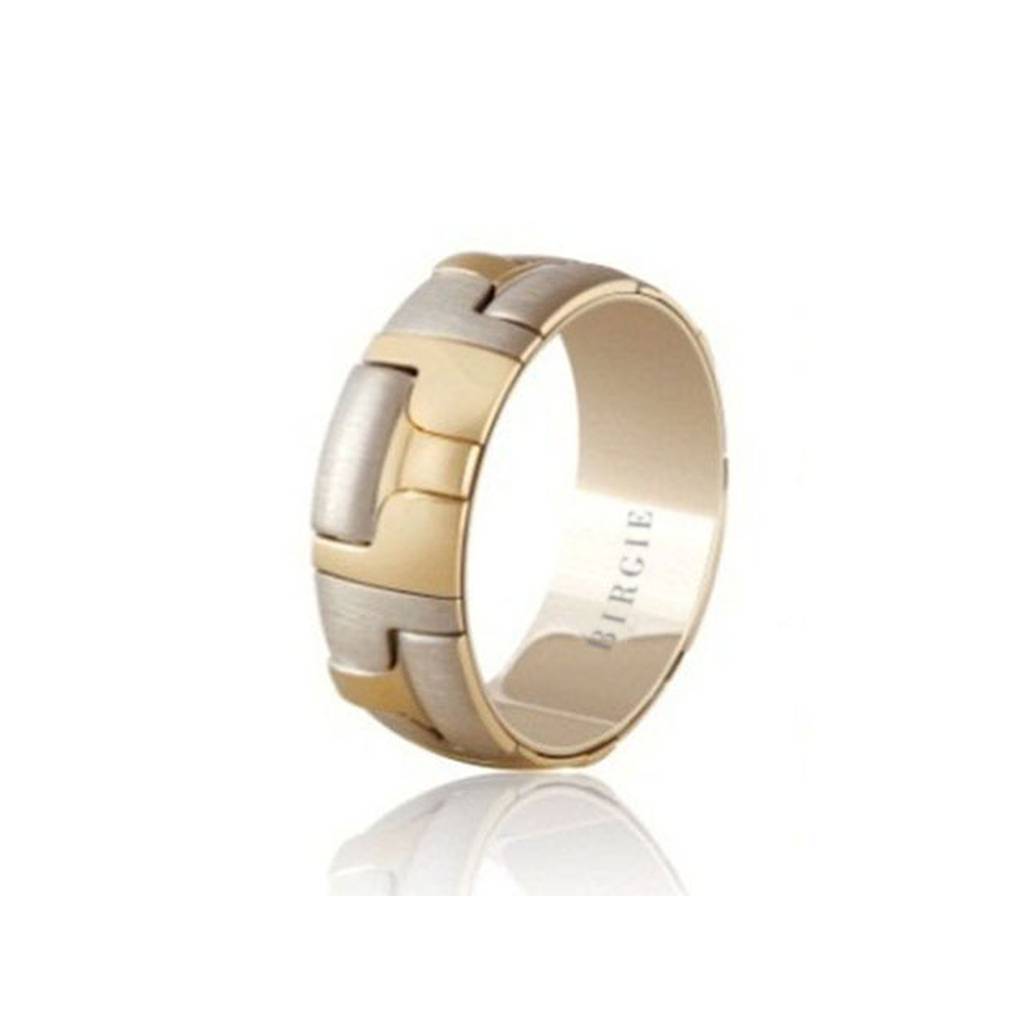 White and Yellow Gold Light Wall Wedding Band