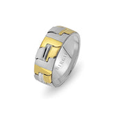 White and Yellow Gold Avignon Wedding Band