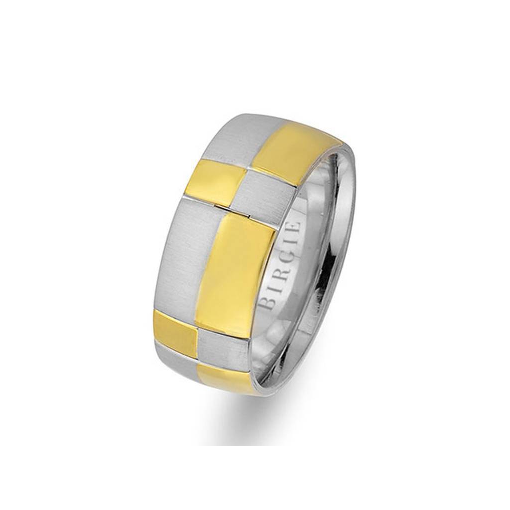 White and Yellow Gold Iona Wedding Band