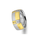 White and Yellow Gold Iona Wedding Band w/ Diamonds