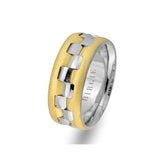 White and Yellow Gold Rhythmic Wedding Band