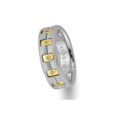 White and Yellow Gold Presto Wedding Band w/ Diamonds