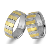 White and Yellow Gold Adagio Wedding Band w/ Diamonds