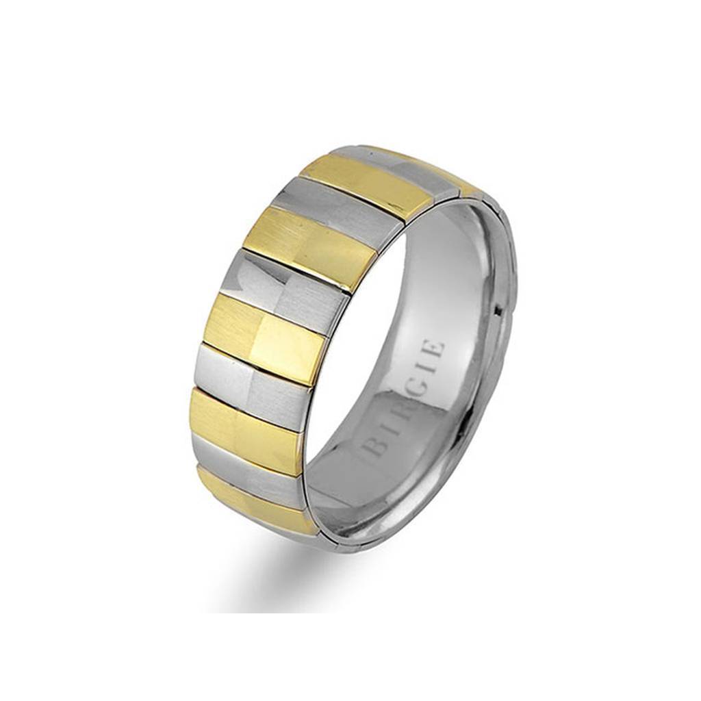 White and Yellow Gold Adagio Wedding Band