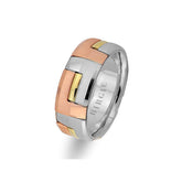 Rose, White and Yellow Gold Stylish Wedding Band