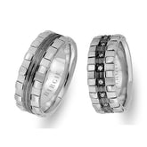 White Gold Harp Wedding Band w/ Diamonds