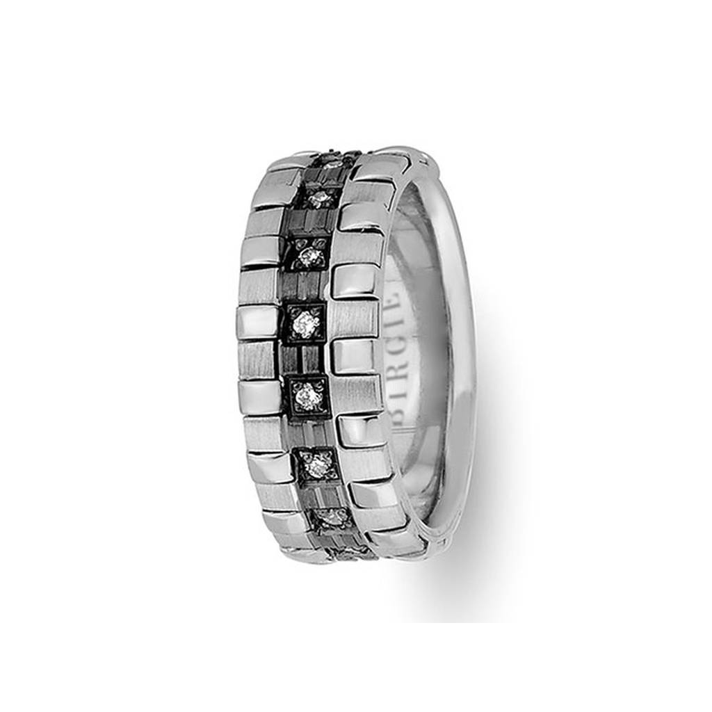 White Gold Harp Wedding Band w/ Diamonds