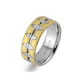 White and Yellow Gold La Luna Wedding Band