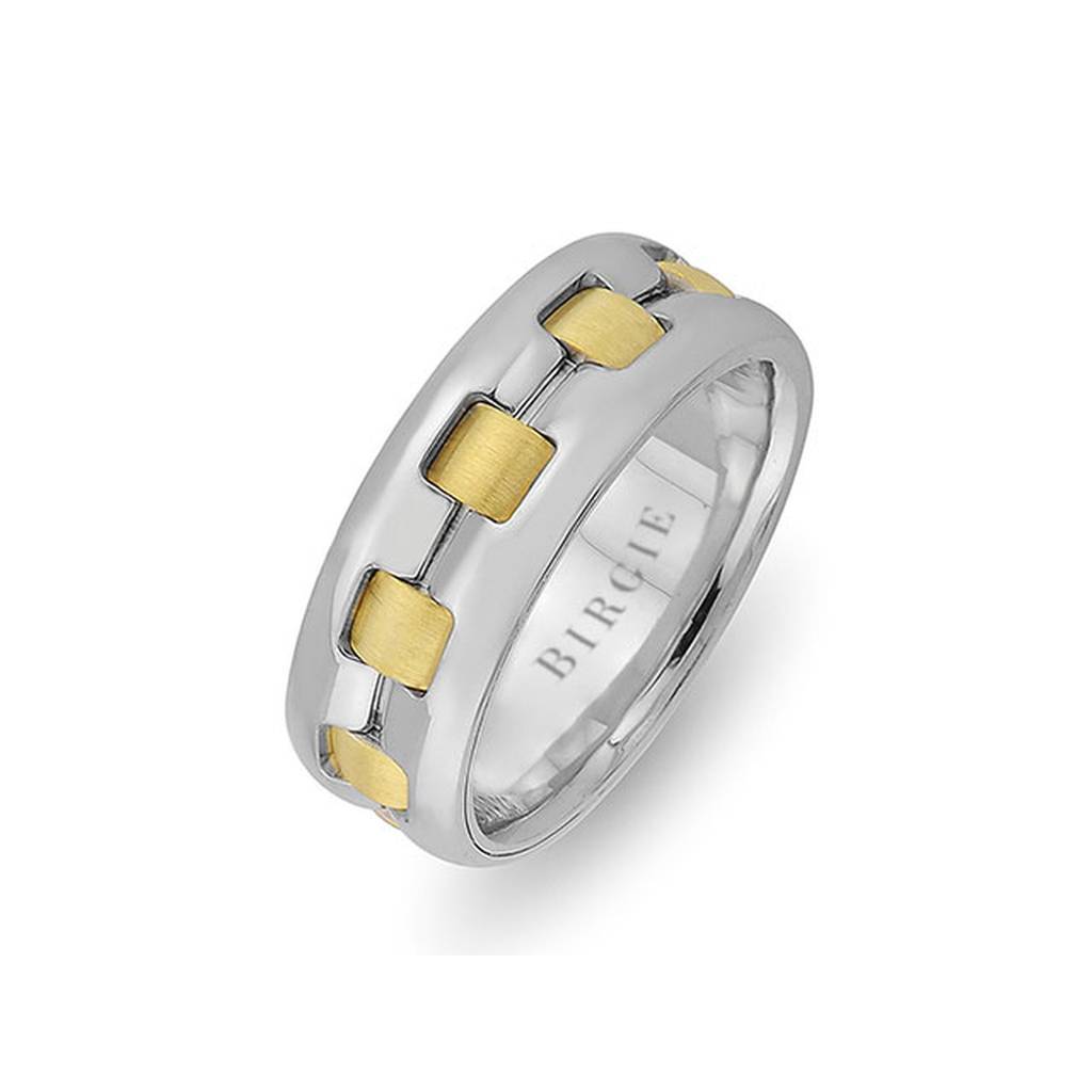 White and Yellow Gold Saratoga Wedding Band