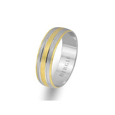 Classical Design White and Yellow Gold Wedding Band