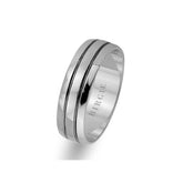 White and Yellow Gold Grooved Wedding Band