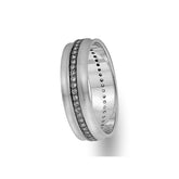 White Gold Classical Wedding Band w/ Diamonds