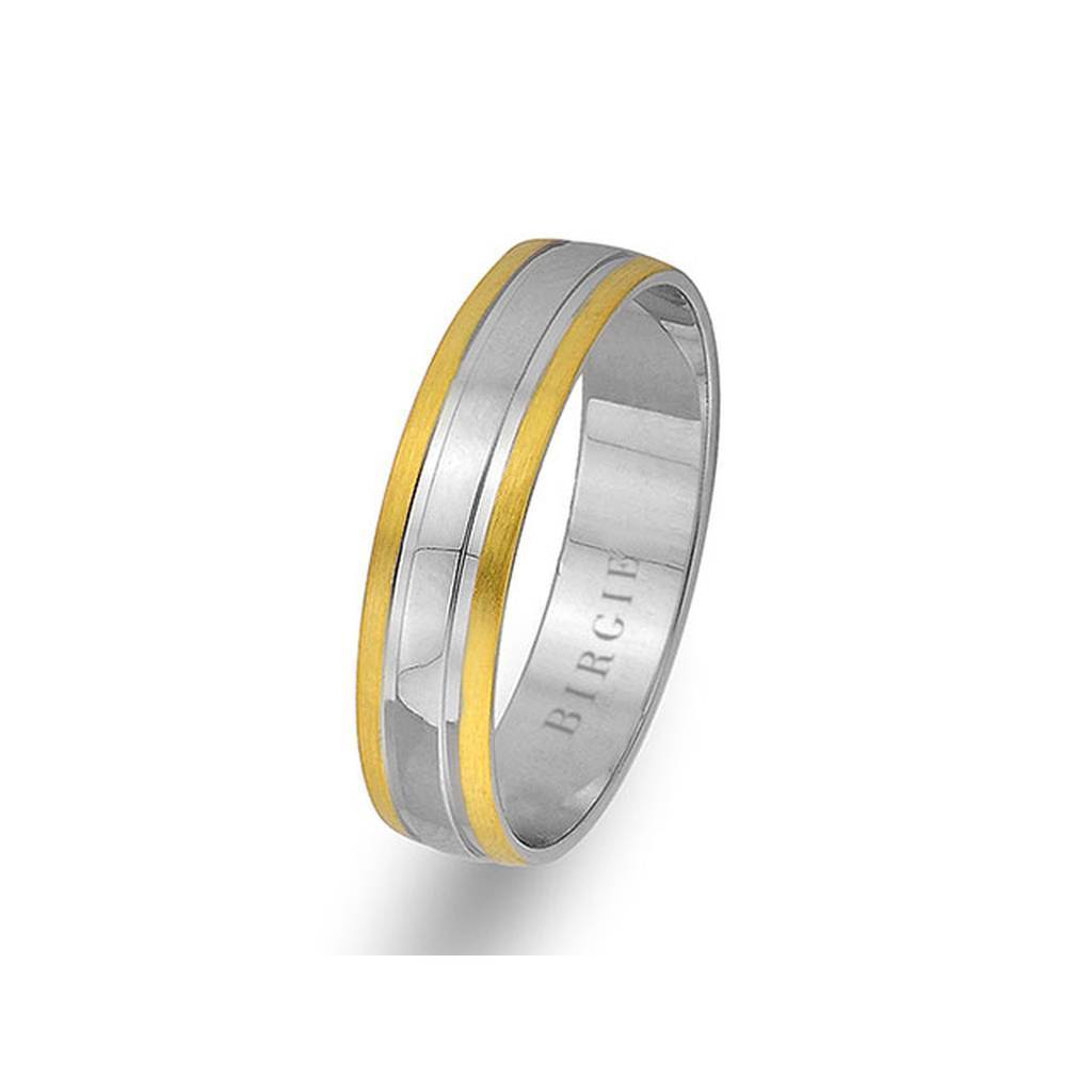 White and Yellow Gold Classical Wedding Band