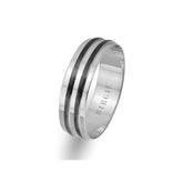 White Gold 2 Colour Classical Wedding Band