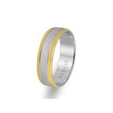 White and Yellow Gold Classical Wedding Band