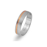 White and Rose Gold Classical Wedding Band