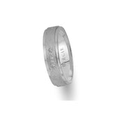 White Gold Grained Wedding Band w/ Diamonds