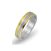 White and Yellow Gold Classical Wedding Band