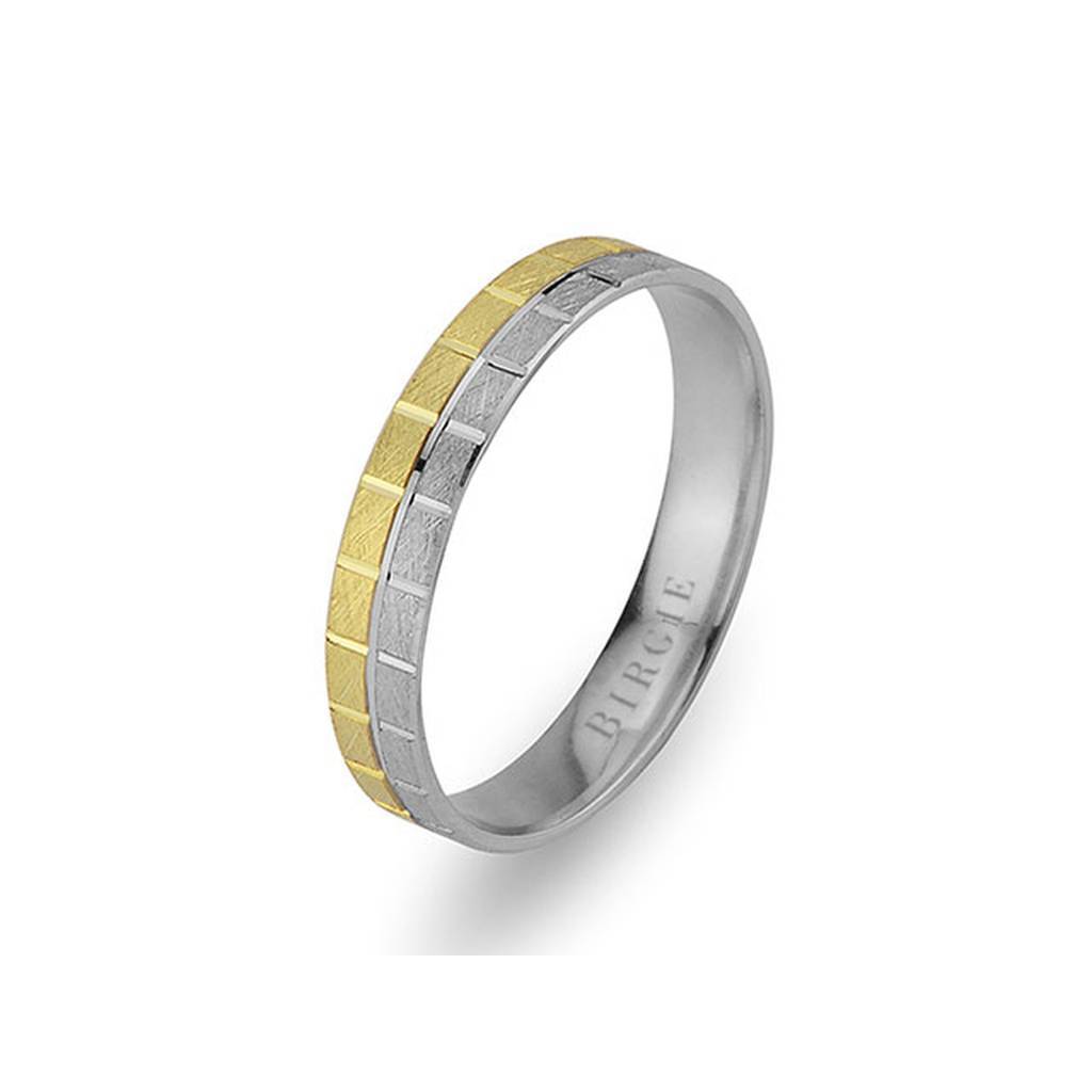 White and Yellow Gold Classical Wedding Band