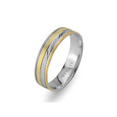 White and Yellow Gold Classical Wedding Band