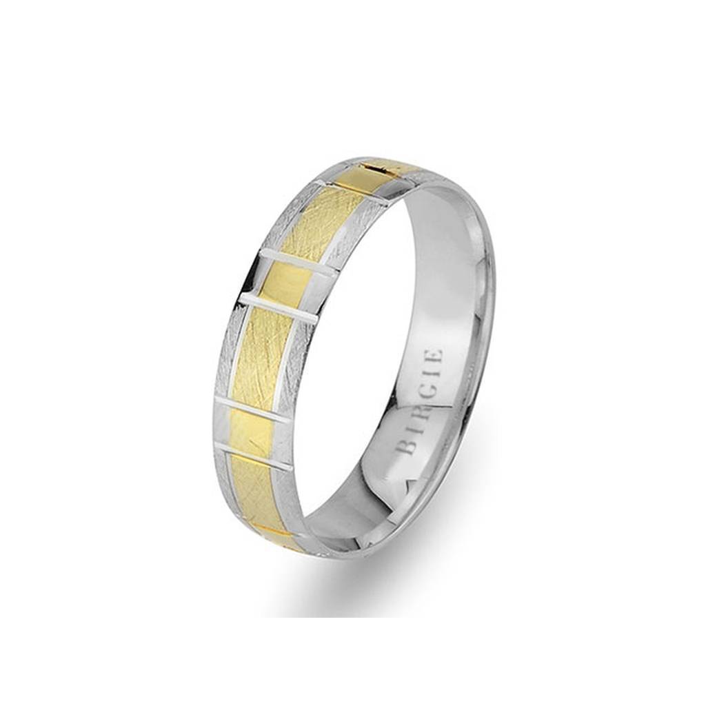 White and Yellow Gold Classical Wedding Band