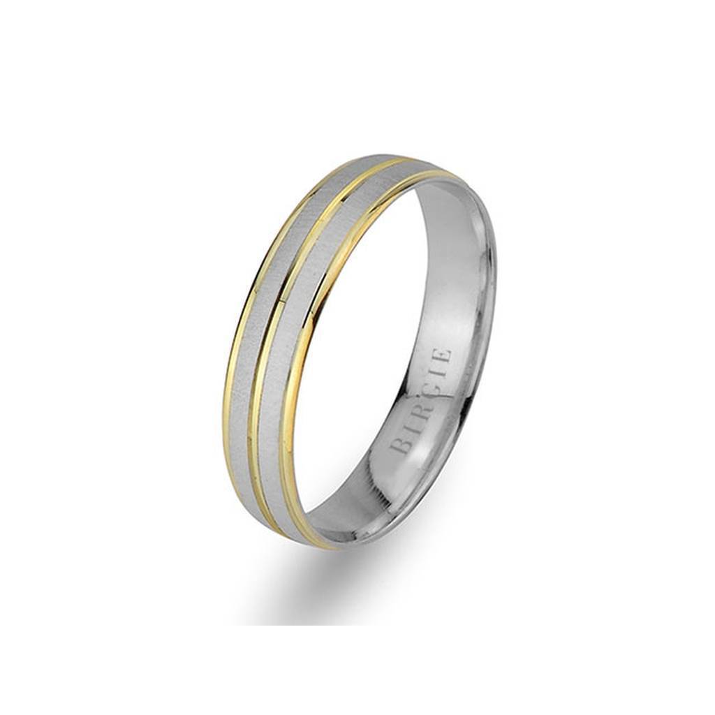 White and Yellow Gold Classical Wedding Band