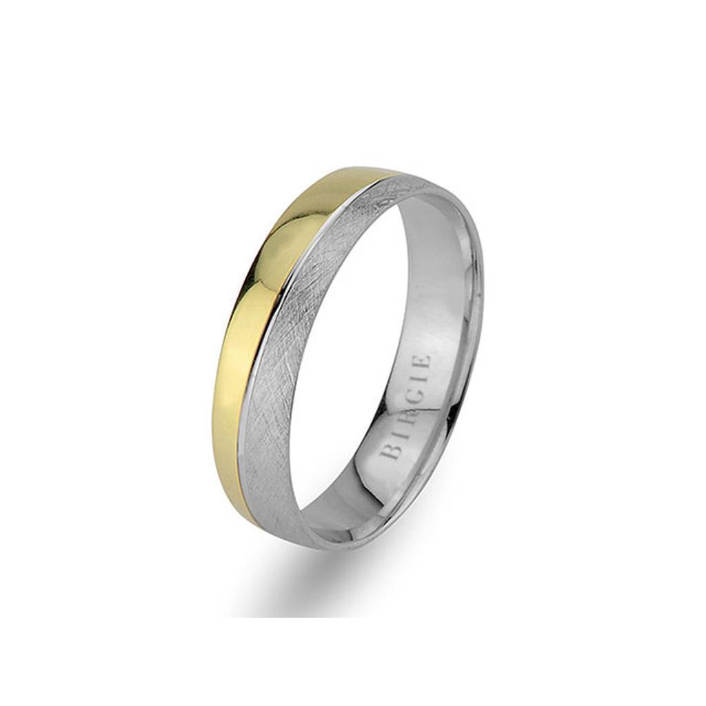 White and Yellow Gold Classical Wedding Band