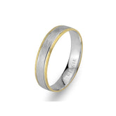 White and Yellow Gold Matt Classical Wedding Band