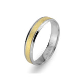 White and Yellow Gold Matt Classical Wedding Band