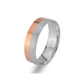 White and Rose Gold Classical Wedding Band