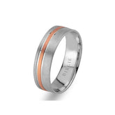 White and Rose Gold Classical Wedding Band